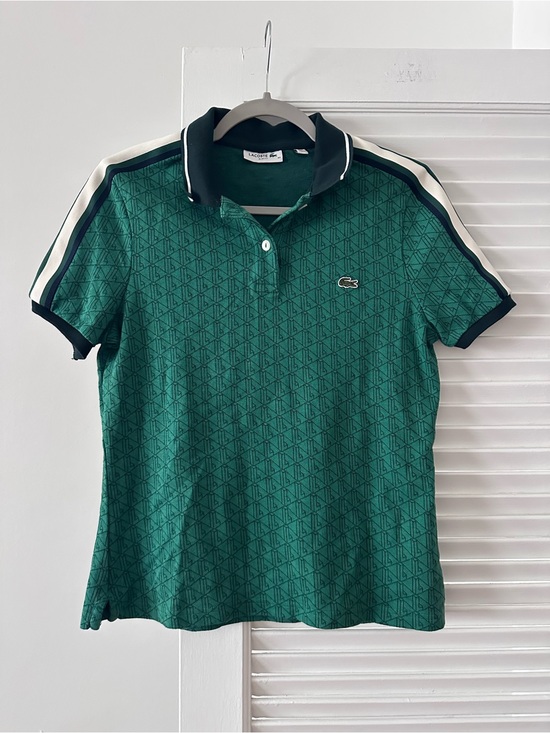 Lacoste Tops - Lacoste Slim Fit Green Monogram Polo Shirt Sz 8/40